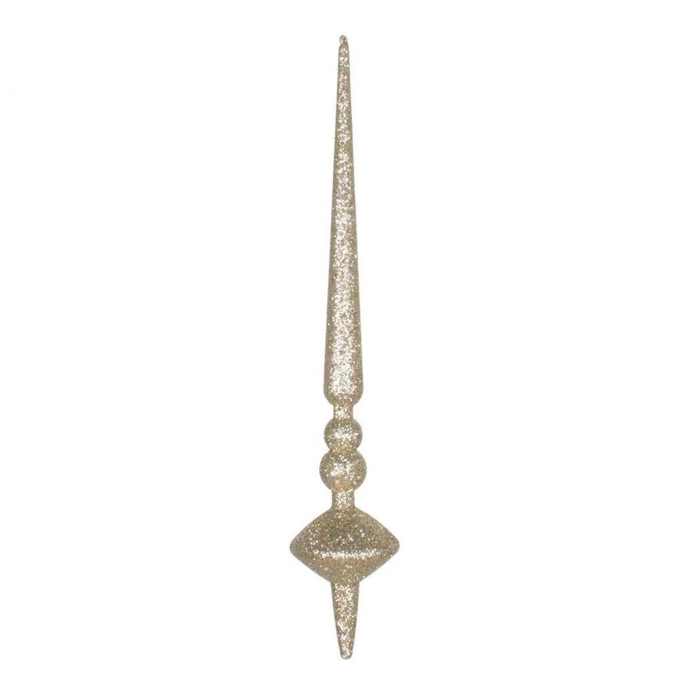 New Vickerman Christmas Ornament Finial 12” glitter champagne